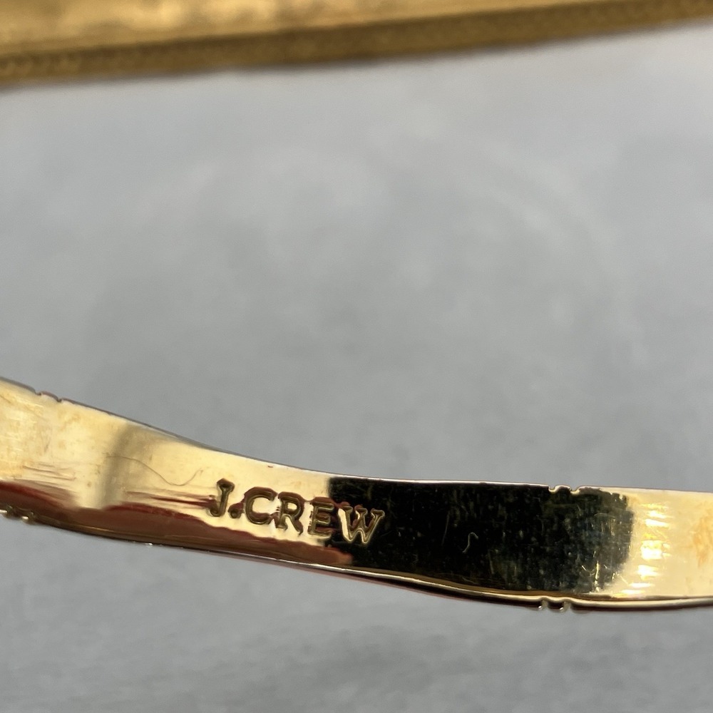 J. Crew Bracelet Orange Enamel Gold Tone Slim Bangle Preppy Classic Minimalist - Picture 3 of 10